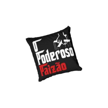 Imagem de Almofada com Enchimento O Poderoso Paizão Fundo Preto - Core Decore