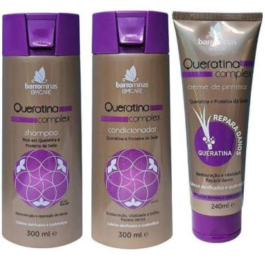 Imagem de Kit shampoo, condicionador e creme para pentear Queratina Complex Barr