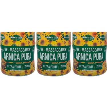 Imagem de Kit 3 Gel Massageador Arnica Pura Extra Forte 200g - Rhenuks
