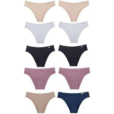 Imagem de Calcinha DelRio Biquíni em Microfibra 511821 C/10, Areia, Branco, Pret