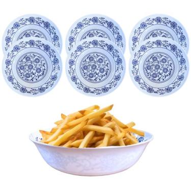 Imagem de 6 Tigela Bowl Pote Em Melamina Portuguesa Decorado 850ml - Fx