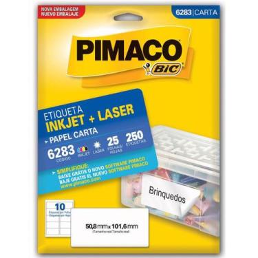 Imagem de Etiqueta Laser/Jet Carta 6283 50,8x101,6 Pimaco Cx C/25f