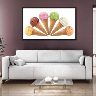 Imagem de Quadro Decorativo Sorveterias Sorvete Gourmet Com Moldura TT23 - Vital