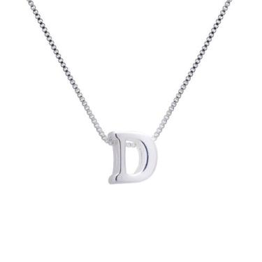Imagem de Colar Corrente Letra Lisa Inicial Banhado Prata 925 - Papillon Semi Jó