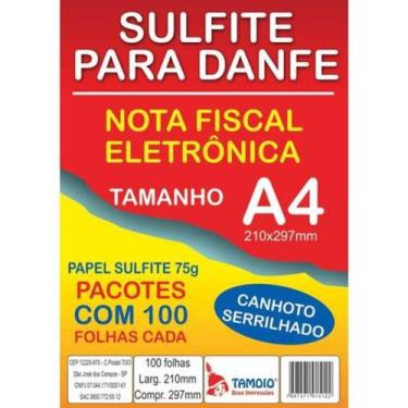 Imagem de Sulfite p/Nota Fiscal Danfe com 100fls 75g tamoio