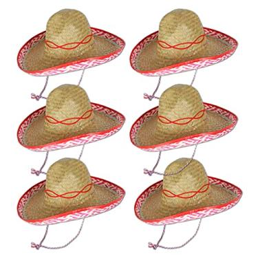 Imagem de Beistle Chapéus Fiesta Sombrero de 6 peças para artigos de festa com tema mexicano Cinco De Mayo