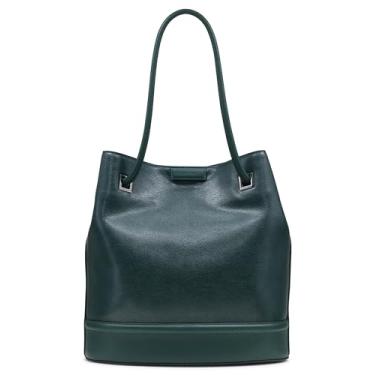 Imagem de Calvin Klein Bolsa feminina cinza – Norte/Sul, couro vegano, 2 bolsos, Floresta profunda, One Size
