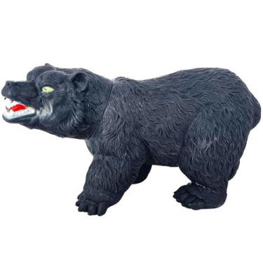 Imagem de Animal Urso Em Vinil Grande 24 Cm Boneco Real Animals - Bee Toys, Pret