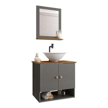 Imagem de Gabinete Banheiro Deli Lume Bco Torneira Valv Click Black - Loja DoceL