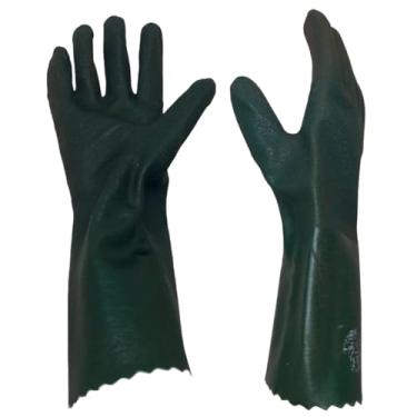 Imagem de Luva De Segurança Verde Pvc Áspera Forrada Cano Longo 36cm