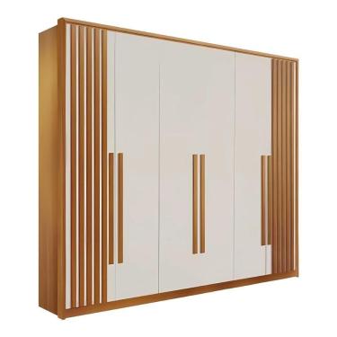 Imagem de Guarda Roupa 6 Portas 6 Gavetas Anápolis Ripado Valverde Cinamomo Off White