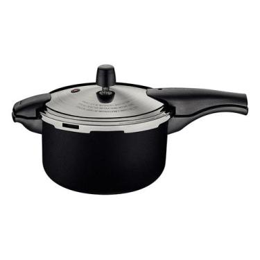 Imagem de Panela de pressao tramontina vancouver 24cm 6l aluminio preto, 6L, Pre