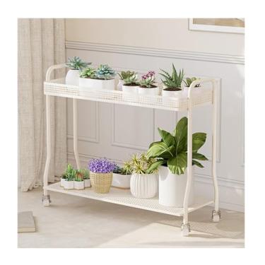 Imagem de Mobile Flower Rack，Plant Stand Indoor Outdoor，Storage Rack，Simple Plant Stand，Floor-Standing Glower Rack，Tier Plant Stand With Wheels，for Living Room Balcony Garden(80*24*68cm/31.5*9.5*26.8in)