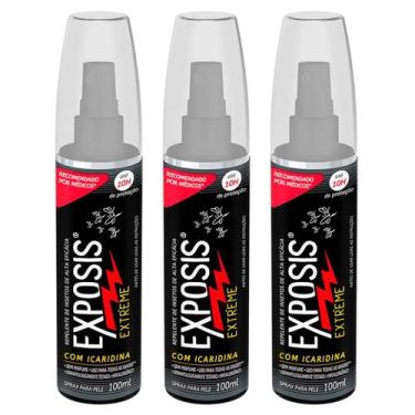Imagem de Kit 3x Repelente de Insetos Exposis Extreme Com Icaridina Uso Adulto e