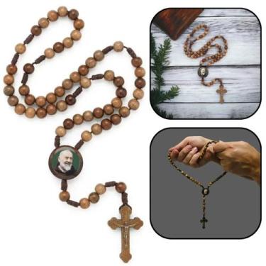 Imagem de Terço Padre Pio Madeira Imbuia - FORNECEDOR 1