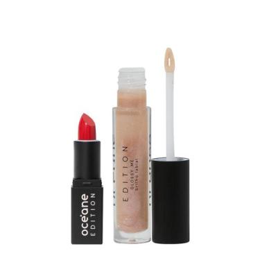 Imagem de Kit Océane Edition Mini Lipstick Red Kiss e Glossy Me Glazed 4g (2 pro