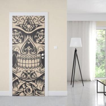 Imagem de Adesivo de Porta Caveira 02 - Império da Impressão, M - 80cm X 210cm