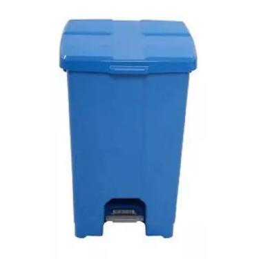 Imagem de Cesto C/ Pedal Plástico 30l Várias Cores Coleta Seletiva Jsn, Azul