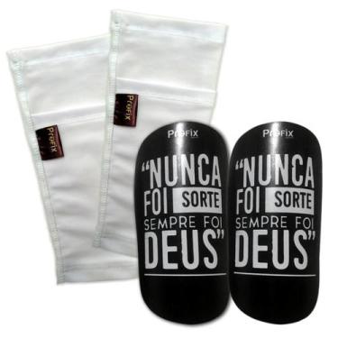 Imagem de Caneleira nunca foi sorte + porta caneleira branco - PROFIX SPORTS, Pr