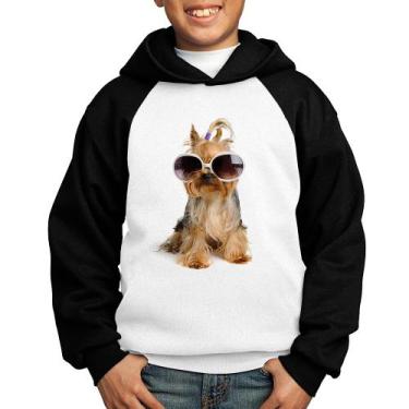 Imagem de Moletom Infantil Yorkshire de Óculos - Foca na Moda, Branco, Preto, 4