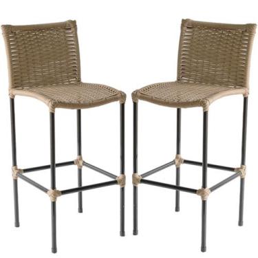 Imagem de Kit 2 Banquetas Havaí para Edícula, Varanda, Sacada em Fibra Sintética