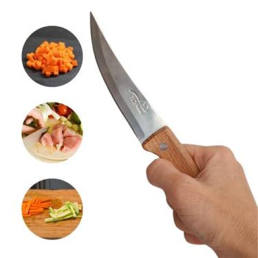 Imagem de Faca Cabo Madeira 4'' Para Cozinha Frutas Legumes Uso Geral - Top
