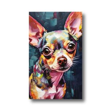 Imagem de Quadro Decorativo Cachorro Chihuahua Color Personalizado Colorido Sala