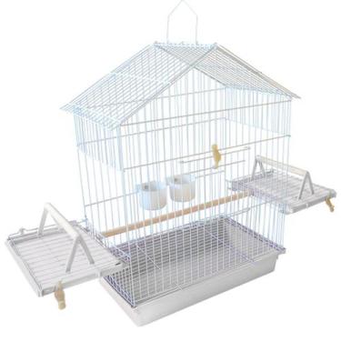 Imagem de Gaiola Pássaros Mansos Calopsita Jelplast Branco