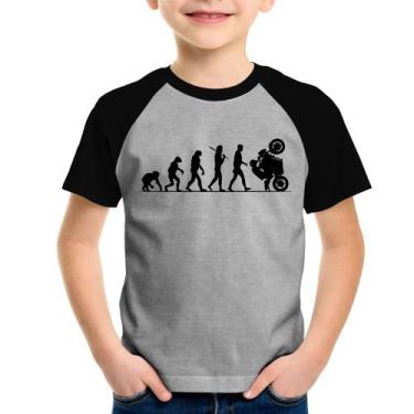 Imagem de Camiseta Raglan Infantil Evolução do Grau XJ6 - Foca na Moda, Cinza, P
