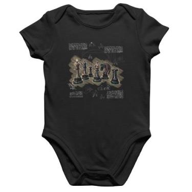 Imagem de Body Bebê Algodão Xadrez - Foca na Moda, Preto, G