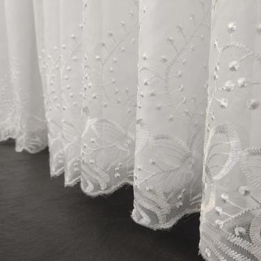 Imagem de Cortina Voil Bordado Com Forro Microfibra P/Varão 3,00X2,30 - Salvatex