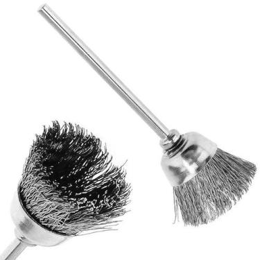 Imagem de kit 20 escova de aço tipo cone para micro retifica - E-San