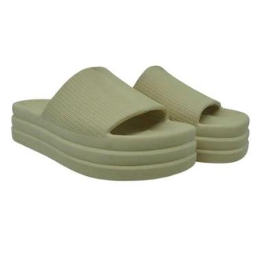 Imagem de chinelo feminino plataforma nuvem slide EVA confortável ortopédico tamanco-Feminino