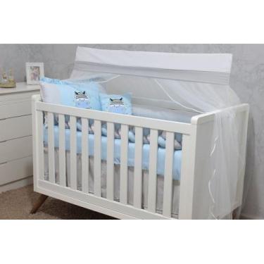 Imagem de Kit de Berço Encanto 07 Peças - Bebê & Enxoval, Zebra Azul