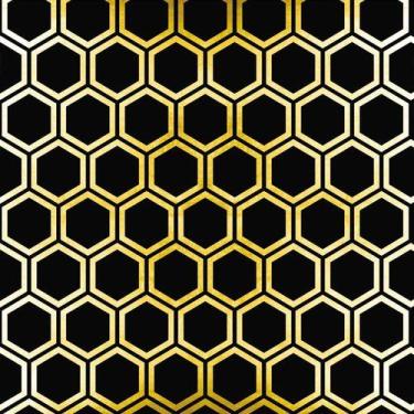 Imagem de Papel De Parede Temático Colmeia E Fundo Preto - 2,50x0,50m - DEKAL DE