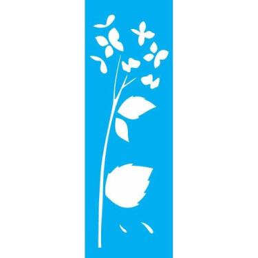 Imagem de Stencil Opa 10 x 30 cm - Flor Hortênsia - 1789 - Opa Criando Arte