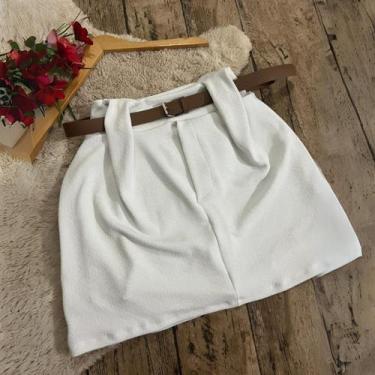 Imagem de Short Saia Plus Size  Feminino Frente e Costa com Cinto de Couro - Bel