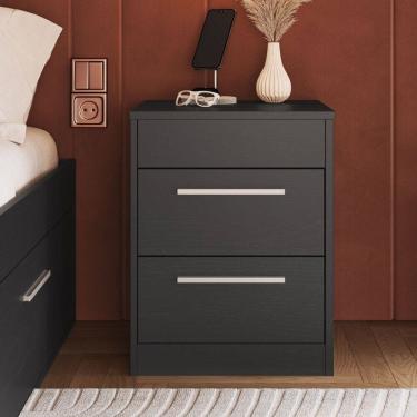 Imagem de Mesa de Cabeceira Lock 2 Gavetas Grafite - Art In Móveis