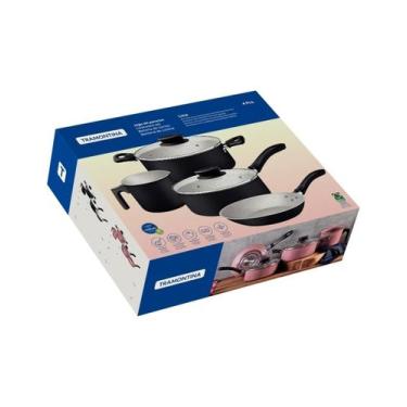 Imagem de Jogo de Panelas Tramontina Linz em Aluminio Starflon Max Rosa 04 Peças