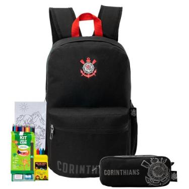 Imagem de Mochila Estojo Corinthians Juvenil Futebol Clube 2025 - Xeryus, Preto