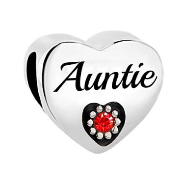 Imagem de MiiFort Pingentes de coração com pedras de nascimento vermelhas para pulseiras Pandora Charms Moments Your Are My Love, One Size, Cobre, Sem Pedra Preciosa