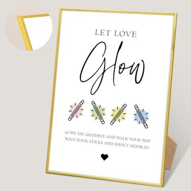 Imagem de Placa de casamento com bastões brilhantes, decoração de pista de dança de casamento, placas de casamento para cerimônia e recepção, decoração de mesa de festa de noivado, placa de madeira com moldura