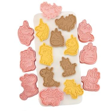 Imagem de Le Faust Kit 8 Cortador Ejetor De Biscoito 3D Cortador de Doces Massas Pasta Americana Unicórnio