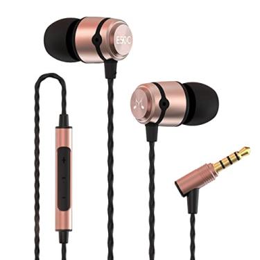 Imagem de SoundMAGIC Fones de ouvido com fio E50C com microfone no monitor de alta fidelidade fones de ouvido com isolamento de bom ruído ajuste confortável preto dourado