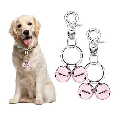 Imagem de Coleira de gato e cachorro, pacote com 2, sino extra alto para rastreamento de animais de estimação e salvamento da vida selvagem, pássaros, anel dividido de ferro durável e clipe de sino de lagosta, Please refer to the last image for size & weight, Zinco, Sem Pedra Preciosa