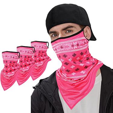 Imagem de KINGREE Máscara de esqui Balaclava, polaina de pescoço para capacetes de motocicleta, meias máscaras de secagem rápida, 3 peças - vermelho rosa, Large