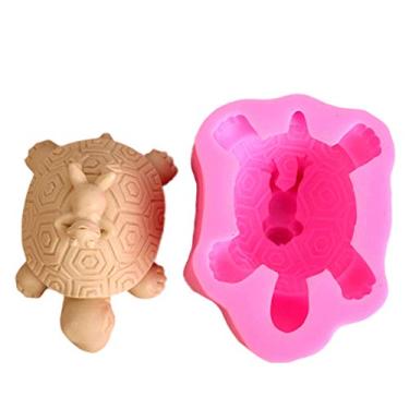 Imagem de Grainrain Molde de sabão de silicone feito à mão para vela 3D DIY molde de resina para sabão artesanal sapo tartaruga 3D (11117)