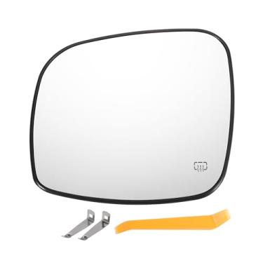 Imagem de X AUTOHAUX Substituição de vidro retrovisor do lado esquerdo do motorista com placa de suporte vidro branco aquecido para CHRYSLER TOWN & COUNTRY para Dodge Grand Caravan para RAM C/V
