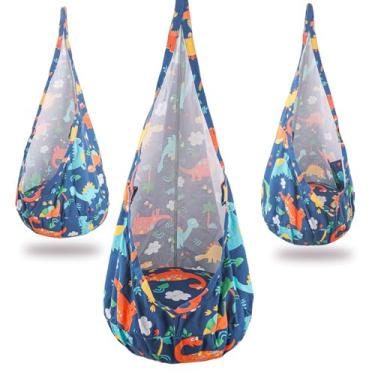 Imagem de Cadeira de descanso infantil confortável para jardim decoração portátil durável para uso interno e externo com almofada inflável de PVC (Dinossauro)