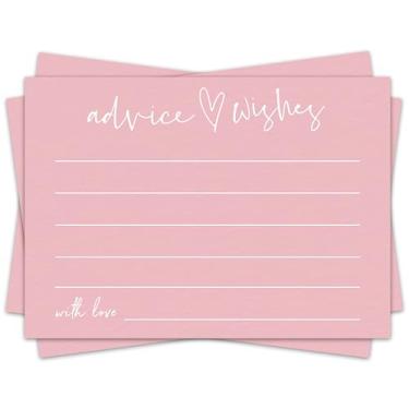 Imagem de Qoamp Cartões de conselhos e desejos, cartão minimalista de chá de panela de 10 x 15 cm, cartões de conselhos de casamento, ideias para lista de presentes de casamento, cartões de casamento para noiva